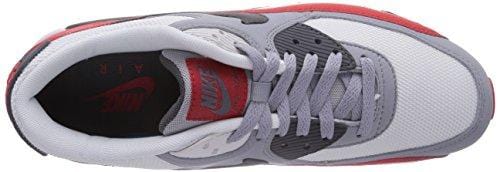 Nike Air Max 90 Essential, Men's Low-Top Trainers, Multicolor (Wolf Grey/Dark Grey/Challenge Red), 9.5 UK (44 1/2 EU)