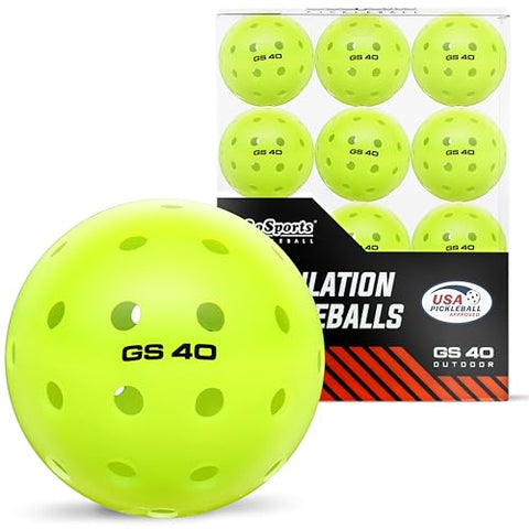 GoSports GS 40 Pickleball Balls - 12 or 36 Pack of Regulation USAPA Pickleballs