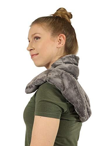 Heated Microwaveable Neck and Shoulder Wrap - Herbal Hot/Cold Deep Penetrating Herbal Aromatherapy (Charcoal)