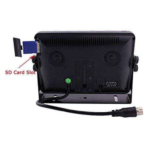 Camnex Car Backup Camera System 9" Monitor Build-in DVR Recorder with Quad Split Screen Rear View Camera System Kit for Truck Van Caravan Trailers Camper Bus RV Harvester