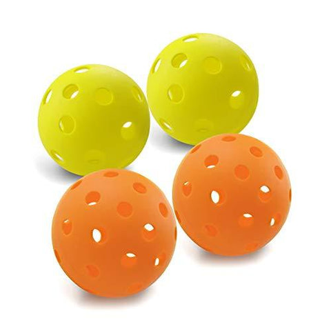 EasyTime Pickleball Balls Outdoors Balls with 40 Small Precisely Drilled Holes & Indoor Balls with 26 Drilled Holes USAPA Approved(Both-4 Pack)