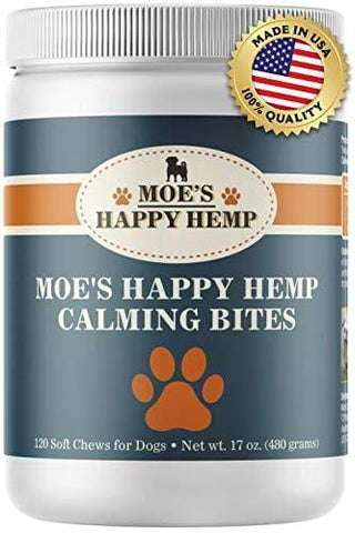 Organic Calm Hemp Treats for Dogs: Dog Anxiety Relief and Calming Aid for Hyperactive or Aggressive Pets - Daily Supplement to Support Joints and Healthy Skin and Coat - 120 Soft Chews, Chicken Flavor