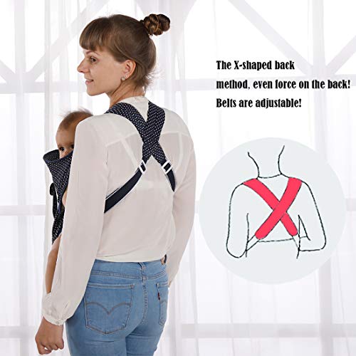 Baby Carrier, All-in-1 Positions Convertible Infant Carrier Adjustable Straps Breathable Mesh Ergonomic Soft Carrier (Blue Net)