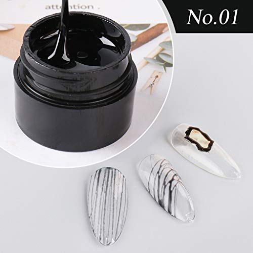 Gel Nail Polish, goalBY 6ml Nail Spider Polish Paint Nail Gel Varnish Drawing 3D Silk Line Nail (Black)