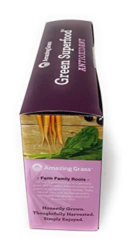 Amazing Grass Green Superfood Antioxidant Organic Powder with Wheat Grass, Elderberry, and Greens, Flavor: Sweet Berry, Box of 30 Individual Serving