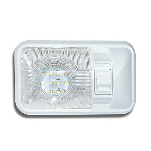 Leisure LED 2 Pack 12V Led RV Ceiling Dome Light RV Interior Lighting for Trailer Camper with Switch, Single Dome 280LM