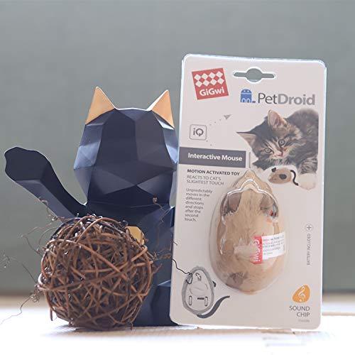 Vealind GiGwi Automatic Moving Mouse Cat Toy with Lifelike Sounds(Coffee-Ear)