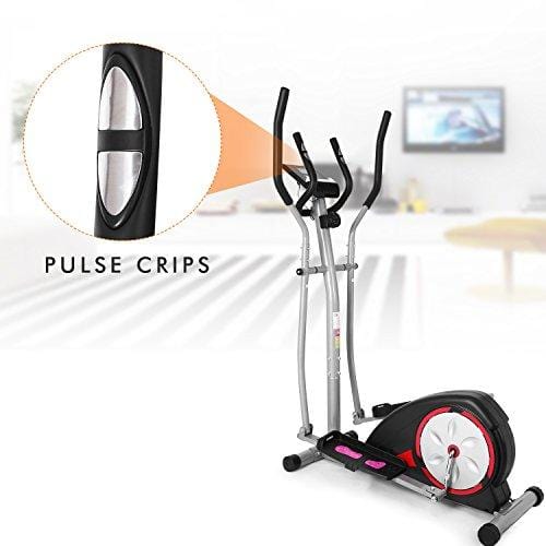 Aceshin Elliptical Machine Trainer Compact Life Fitness Exercise Equipment for Home Workout Offic Gym (Silver2)