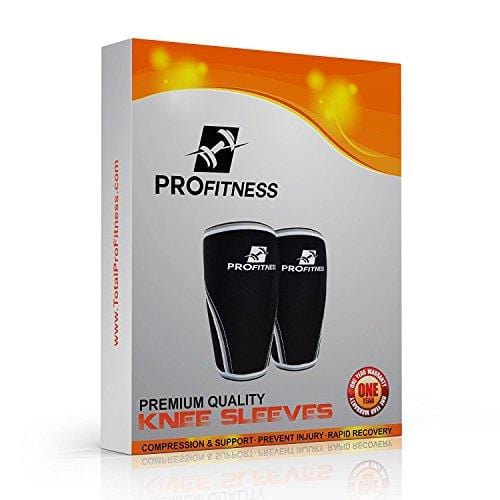 Knee Sleeve (Pair) Squat Knee Support & Compression for Powerlifting, Weightlifting, CrossFit WOD, Bodybuilding – Extra Thick 7mm Neoprene Knee Sleeves – Both Men & Women (Gray, XX-Large)