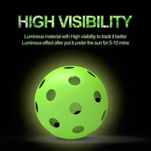 ZOEA Pickleball Balls Outdoor neon with 26 Drilled Holes (Durable/consistent Flight and Bounce) 3 Pack Set&6 Pack Set