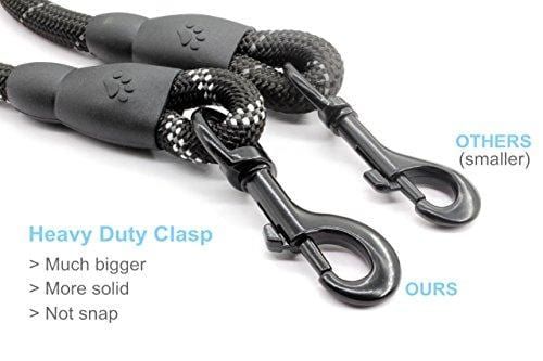 BAAPET 5 FT Strong Dog Leash with Comfortable Padded Handle and Highly Reflective Threads for Medium and Large Dogs (Black)