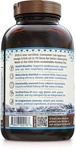 Nutrigold Triple Strength Omega-3 Fish Oil Supplement, 2100 mg, 180 Softgels