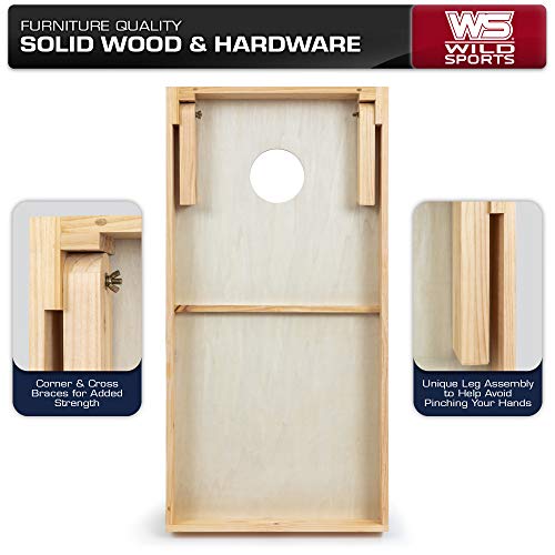 Wild Sports 2'x4'x4" Solid Wood Tournament Approved Cornhole Set