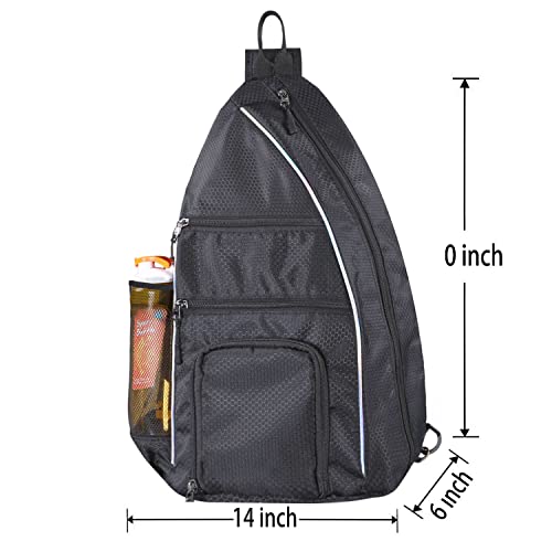 LLYWCM Pickleball Bag - Pickleball Bags for Women Men - Pickleball Backpack - Travel Pickleball Paddle Case, Pickle Ball Bag for Pickleball Paddle Tennis Racket, Pickleball Sling Bag(Black)