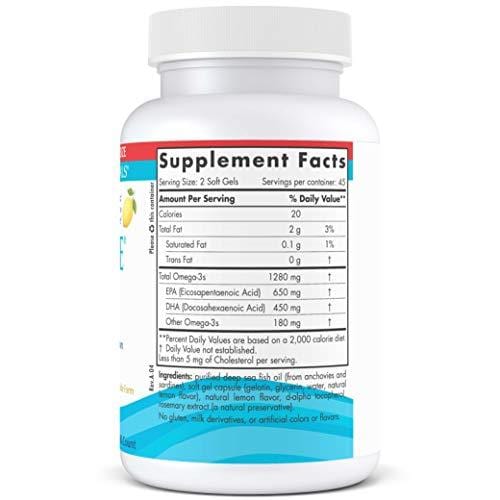 Nordic Naturals Ultimate Omega SoftGels - Concentrated Omega-3 Burpless Fish Oil Supplement with More DHA & EPA, Supports Heart Health, Brain Development and Overall Wellness, Lemon Flavor, 90 Count