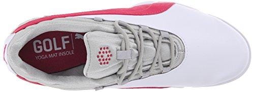 PUMA Women's sunnylite v2 Golf Shoe, White/Rose Red/Gray, 7 M US