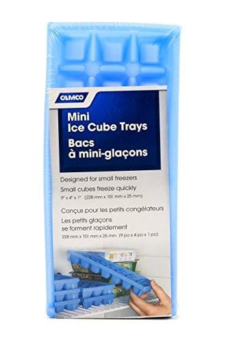 Camco Blue Stackable Miniature Ice Cube Tray for Mini Fridges, RV/Marine, Dorm Small Freezers, (2 Pack) (44100)