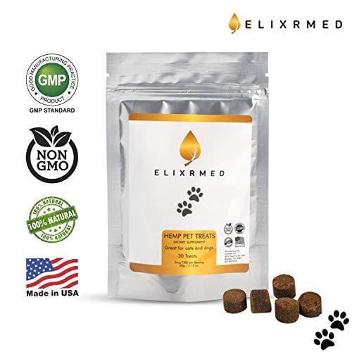 ElixrMED Organic Hemp Oil Treats for Dogs and Cats - Full Spectrum Hemp Oil Nuggets for The Relief of Anxiety, Inflammation, Painful Joints, and Overall Wellness for Your Dogs and Cats