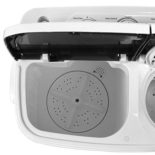 SUPER DEAL Portable Compact Mini Twin Tub Washing Machine w/Wash and Spin Cycle, Built-in Gravity Drain, 13lbs Capacity For Camping, Apartments, Dorms, College Rooms, RV's, Delicates and more