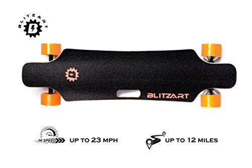 BLITZART Huracane GT 38" Dual Electric Longboard Skateboard Samsung Battery 3.5" PU Wheels Changeable Tires (Orange)
