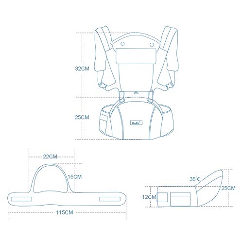 Bable Baby Carrier Hip Seat Grey and Green (Green)