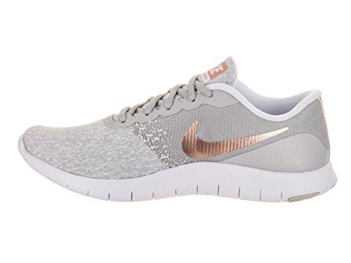 Nike Women Flex Contact Wolf Grey/Metallic Rose Gold 8 M Fabric Running Shoe