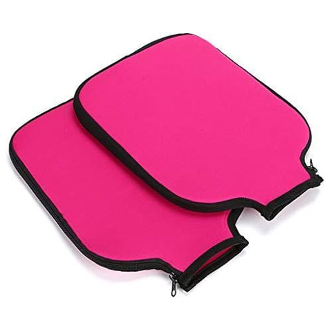 Hipiwe Pickleball Paddle Cover Neoprene Pickleball Racquets Cover Sleeve Fits Most Rackets 2pcs (Pink)