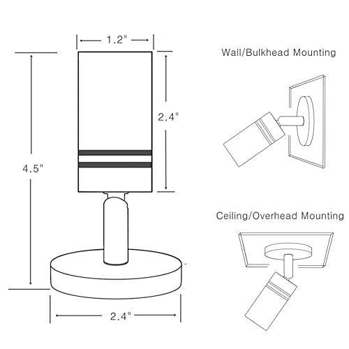acegoo 12V Reading Light, RV Boats LED Reading Lamp Dual Lighting Mode Directional Lighting with Dimmable Touch Switch Brushed Nickel, Hard-Wired