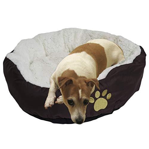 Evelots Soft Pet Bed,For Cats & Dogs, 17"D x 5"H, Brown