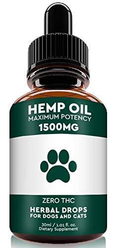 Hemp Oil for Dogs and Cats - USA Made 1500MG Organic Hemp Extract - Joint Pain Relief - Anxiety Relief for Dogs & Cats, Hip & Joint Health Support - with Vitamin A, D and Omega-3, 6