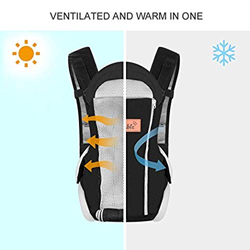 Bable Baby Carrier Ergonomic, Soft Carrier Newborn-for Baby 8-20 lbs-Baby Wrap Carrier Comfortable for All Seasons (Black)
