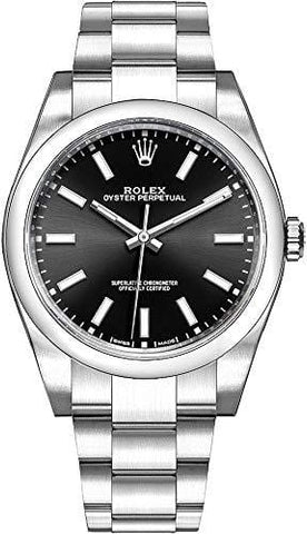 Men's Rolex Oyster Perpetual 39 Black Dial Luxury Watch (Ref. 114300)