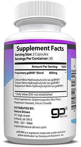 Keto Pills for Weight Loss - goBHB Formula - Weight Loss Supplements to Burn Fat Fast - Boost Energy and Metabolism - Best Ketosis Supplement for Women and Men - Nature Driven - 60 Capsules
