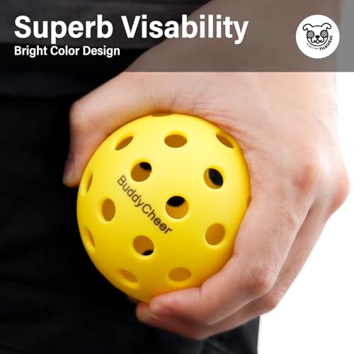 BuddyCheer Pickle Ball, Outdoor Pickleball Balls Set, 4 Pack, 40 Hole, Pickleball Gifts for Women & Men, Pickle-Ball Equipment