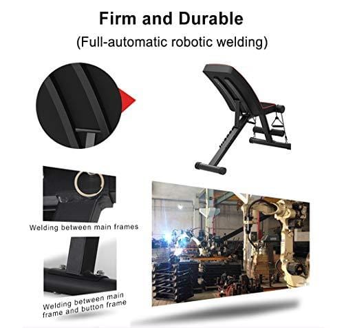 Yoleo Adjustable Weight Bench - Utility Weight Benches for Full Body Workout, Foldable Flat/Incline/Decline FID Bench Press for Home Gym