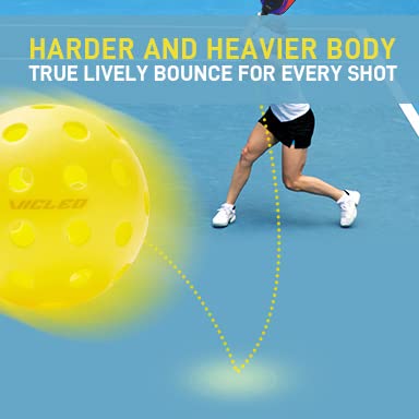 Pickleballs Balls - Vicleo Pickleball Outdoor Balls 6-Pack for Tournament Play, Professional Performance(Yellow)