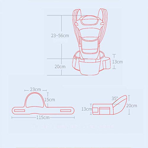 Homejuan 0-48M Ergonomic Baby Carrier Infant Baby Hipseat Carrier Front Facing Ergonomic Kangaroo Baby Wrap Sling for Baby Travelr Cuddle Up Ergonomic Hoodie Carrier, Grey,6