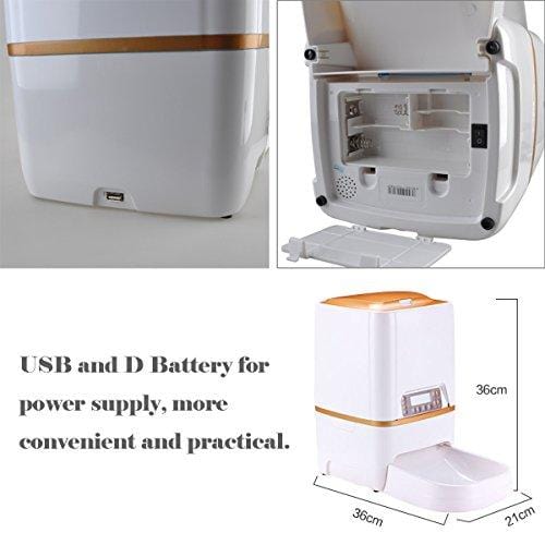 WESTLINK 6L Automatic Pet Feeder Food Dispenser for Cat Dog with Voice Recorder and Timer Programmable