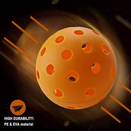 EasyTime Pickleball Balls Outdoors Balls with 40 Small Precisely Drilled Holes & Indoor Balls with 26 Drilled Holes USAPA Approved (Outdoor-6 Pack)