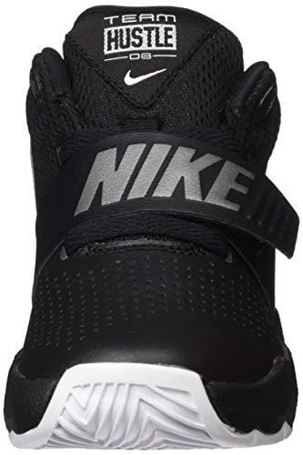 Nike Boys' Team Hustle D 8 (PS) Basketball Shoe, Black/Metallic Silver - White, 13C Regular US Little Kid