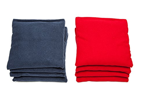 Weather Resistant Cornhole Bags (Set of 8) by SC Cornhole (Red/Navy Blue)
