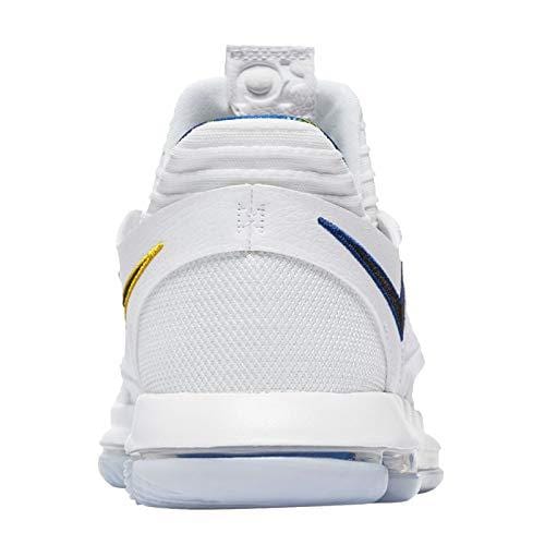 Nike Zoom KD10 LMTD NBA Grade School Basketball Shoes (6 M US Big Kid, White/Game Royal/University Gold)