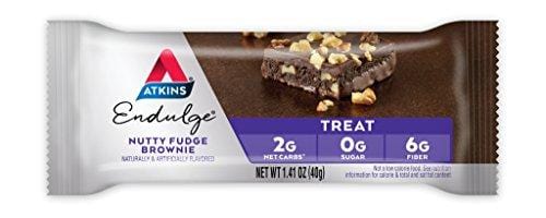 Atkins Endulge Treat, Nutty Fudge Brownie Bar, Keto Friendly, 5 Count