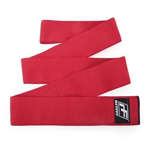 RitFit Knee Wraps (Pair) - Ideal for Squats, Powerlifting, Weightlifting, Cross Training WODs - Compression & Elastic Support - for Men & Women - Bonus Carry Case (Red Pro)