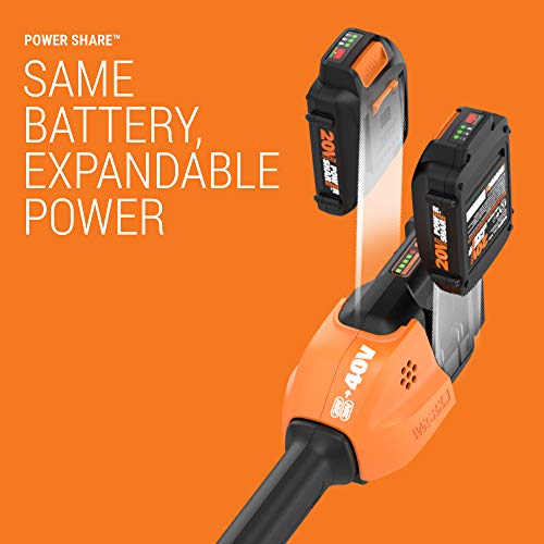 WORX WG184 40V Power Share 13" Cordless String Trimmer & Wheeled Edger (2x20V Batteries)