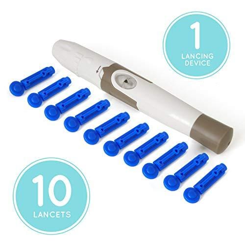 KETO-MOJO Blood Ketone and Glucose Testing Kit, Monitor Your Ketogenic Diet, 1 Meter, 1 Lancing Device, 10 Lancets, 10 Ketone Test Strips, 10 Glucose Test Strips, Carrying Case