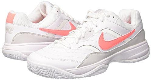 Nike Women's Court Lite Tennis Shoe, White/Lava Glow-Vast Grey, 6