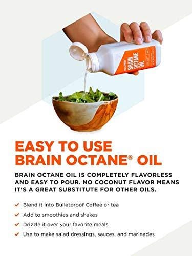 Bulletproof Brain Octane MCT Oil, Perfect for Keto and Paleo Diet, 100% Non-GMO Premium C8 Oil, Ketogenic Friendly, Responsibly Sourced from Coconuts Only, Made in The USA (16 oz)