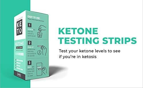 Perfect Keto Ketone Testing Strips: Test Ketosis Levels on Low Carb Ketogenic Diet, 100 Urinalysis Tester Strips Best for Accurate Meter Measurement of Urine Ketones Tests: by Perfect Keto