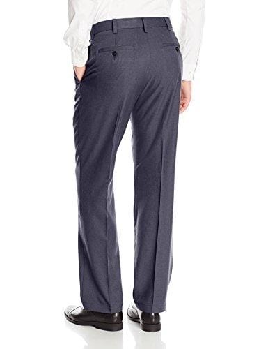 Haggar Men's Cool 18 Pro Classic Fit Pleat Front Expandable Waist Pant, Heather Navy, 40Wx32L